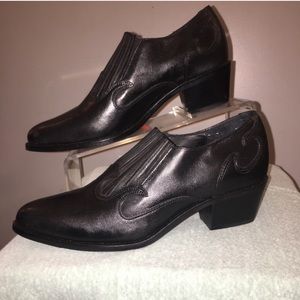 Black western ankle boots
